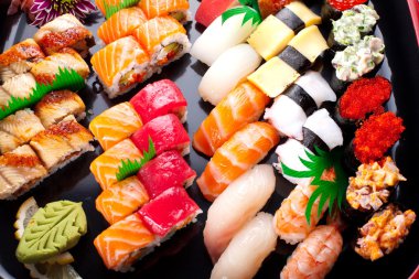 Assorted japanese sushi clipart