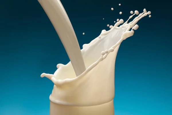 Splash of milk from the glass — Stock Photo, Image