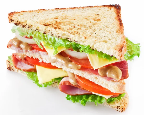 Pastırmalı sandviç — Stok fotoğraf
