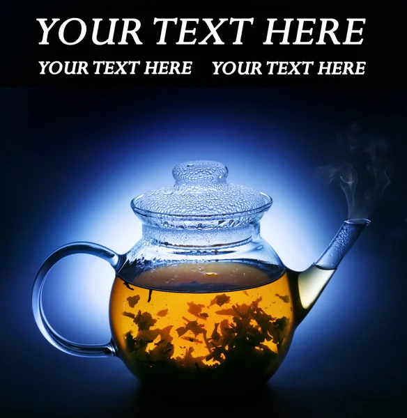 Tetera transparente de té caliente — Foto de Stock