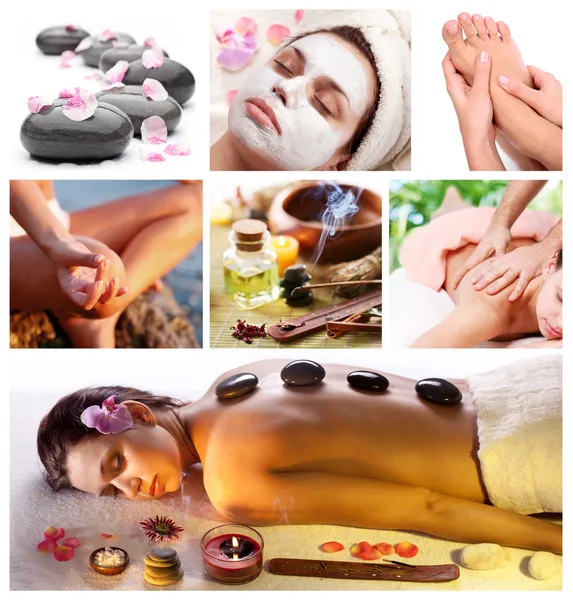 Wellness-Behandlungen und Massagen. Stockbild