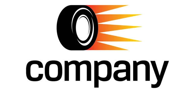 Logotipo de roda de carro rápido — Vetor de Stock