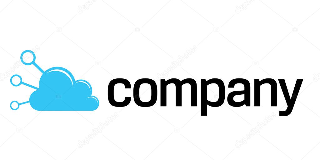 Blue cloud symbol for internet computer technology.