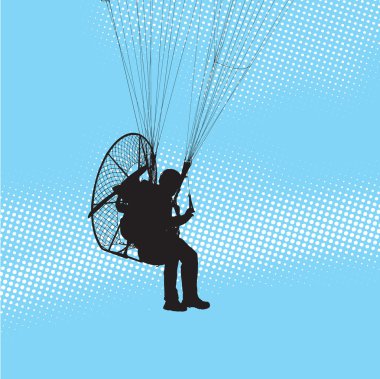 Paraglider and paramotor clipart