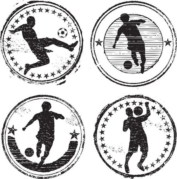 Selos de jogador de futebol — Vetor de Stock