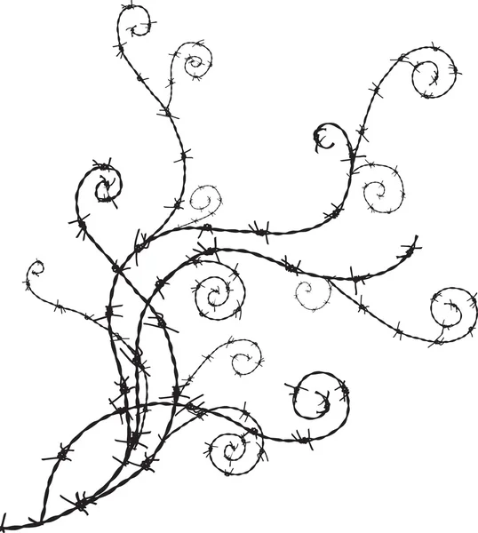 Ornament aus Stacheldraht — Stockvektor