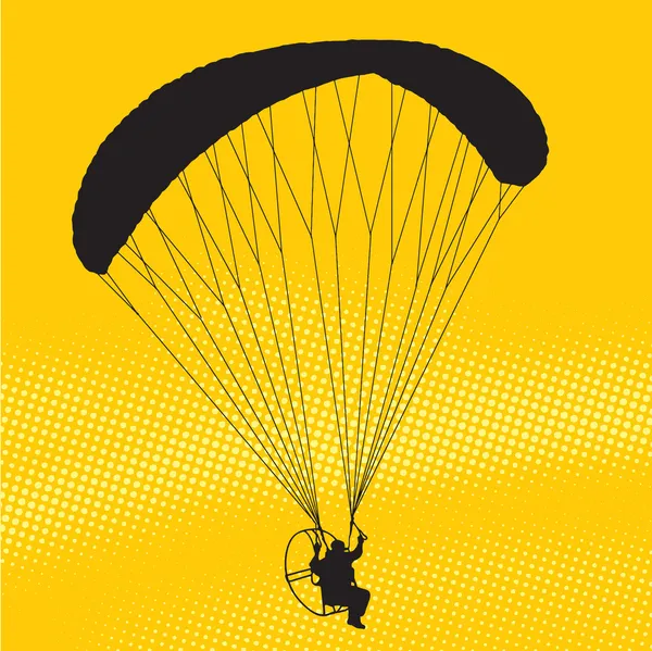 Paraglider en paramotor — Stockvector