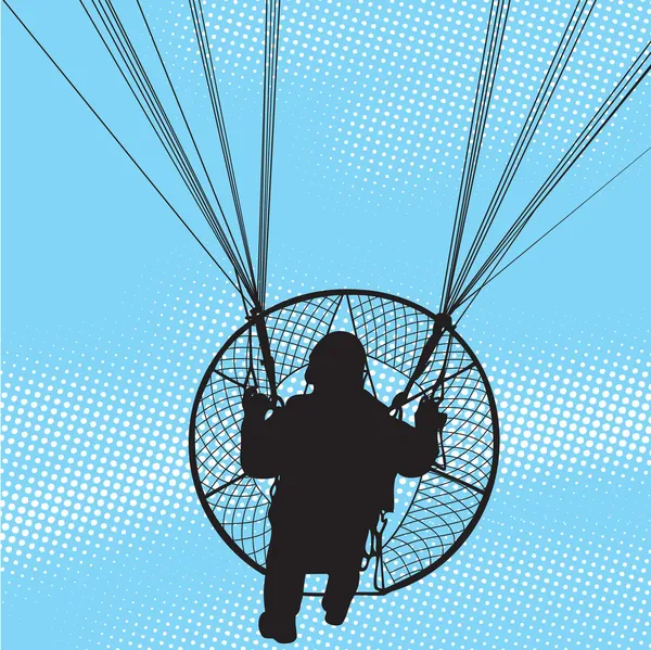 Paraglider and paramotor — Stock Vector