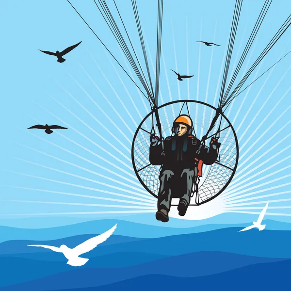 Paraglider och paramotor — Stock vektor