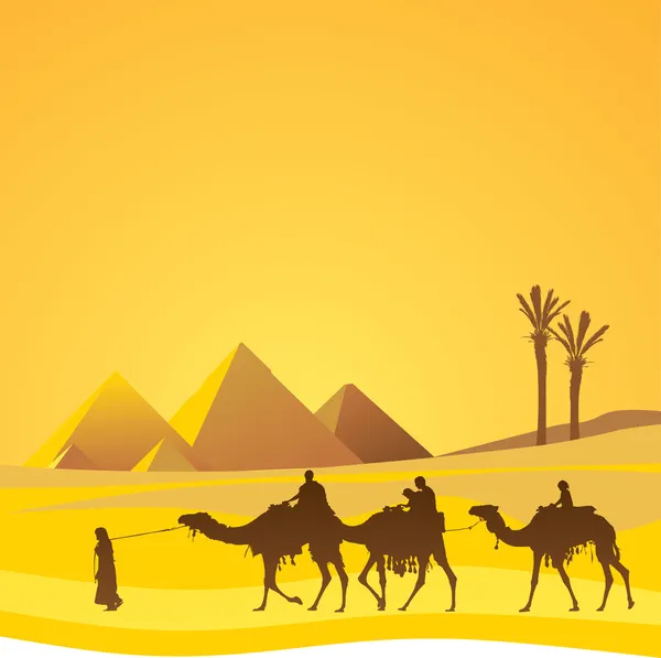 开罗和撒哈拉沙漠风景区 — 图库矢量图片