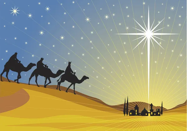Bethlehem yıldızı parlayan. — Stok Vektör