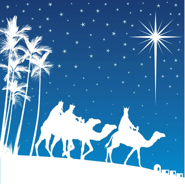 Shining star of Bethlehem. — Stock Vector
