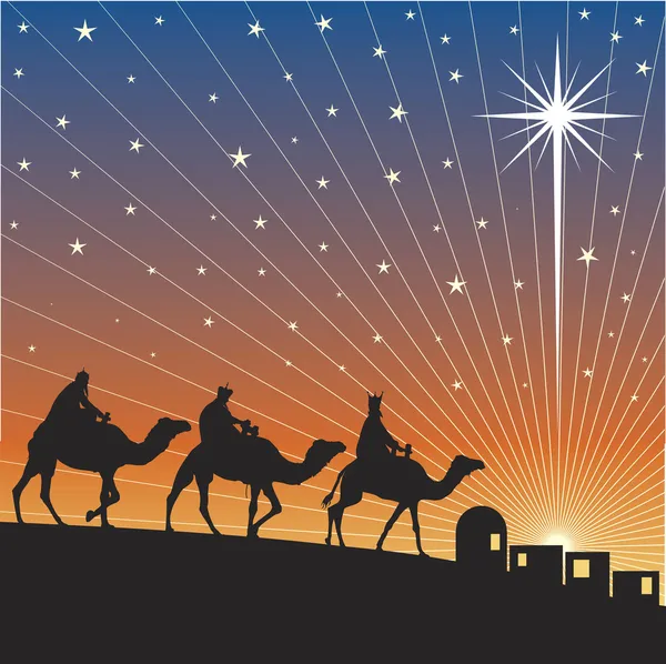 Leuchtender Stern von Bethlehem. — Stockvektor