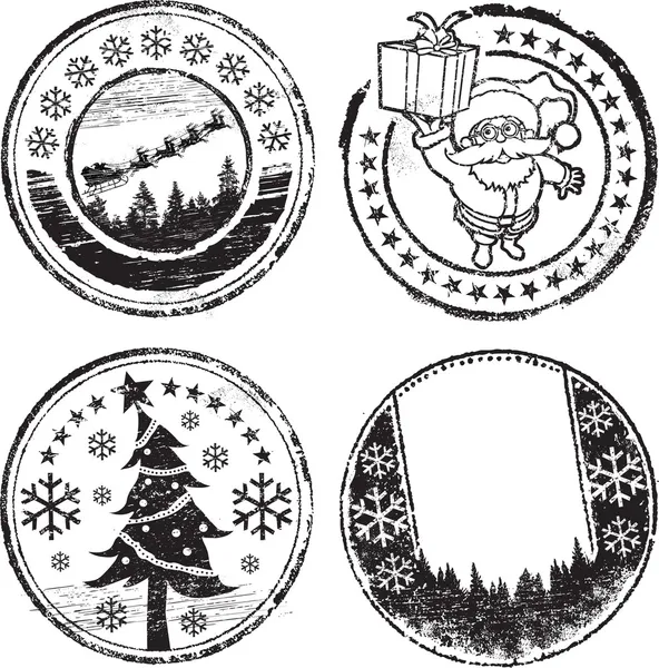 Set francobolli di Natale — Vettoriale Stock