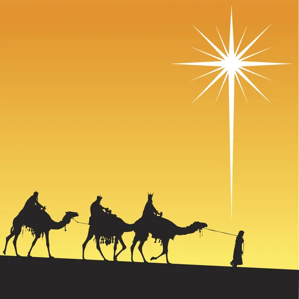Bethlehem yıldızı parlayan. — Stok Vektör