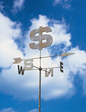 Weather vane and blue sky clipart