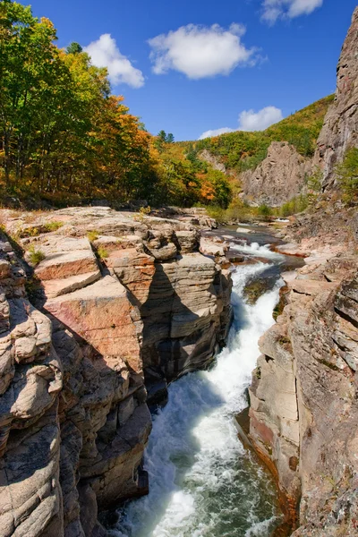 Górski potok w jesień las — Zdjęcie stockowe
