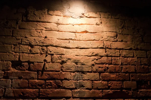 Bir tuğla duvar tarafından ışıklı — Stok fotoğraf