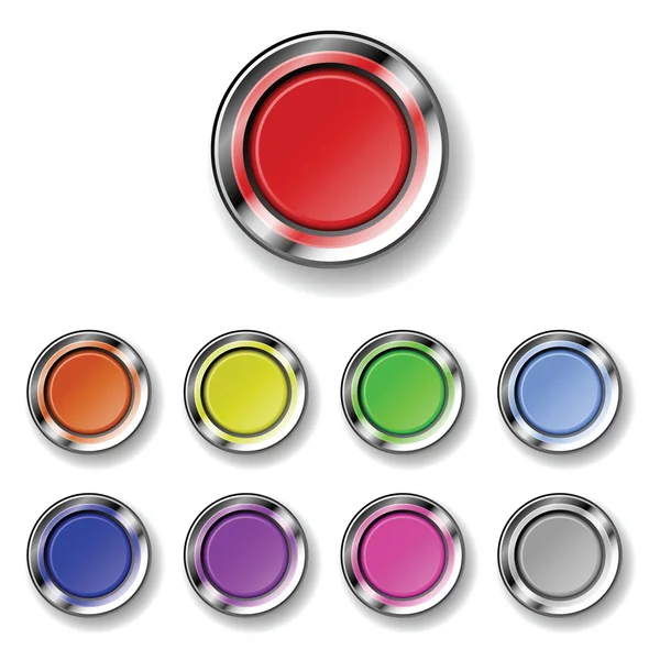 Un ensemble de boutons ronds — Image vectorielle