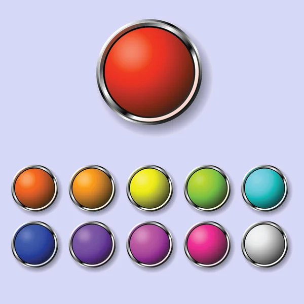 En uppsättning av runda knappar — Stock vektor