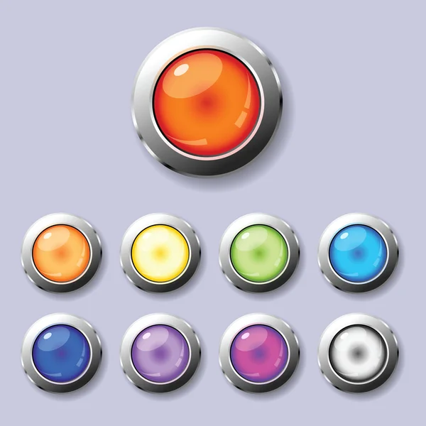 丸いボタンのセット — ストックベクタ