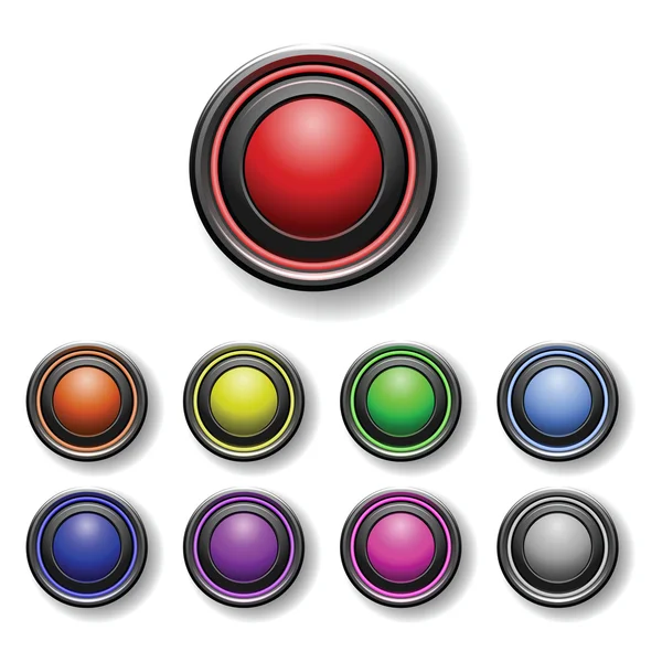 Um conjunto de botões redondos — Vetor de Stock