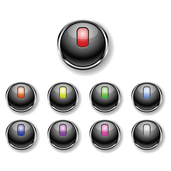 En uppsättning av runda knappar — Stock vektor