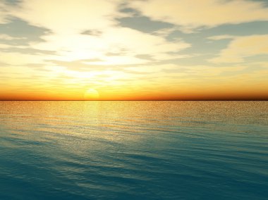 Sea sunset clipart