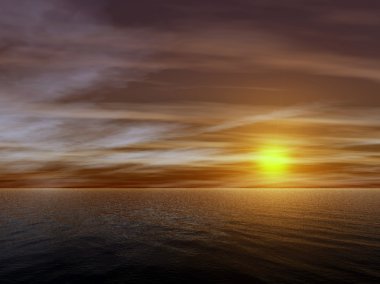 Sea sunset clipart