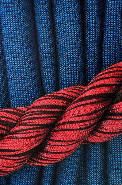 Curtain in red and blue