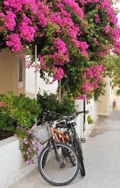 Yunan adasında köy sokak
