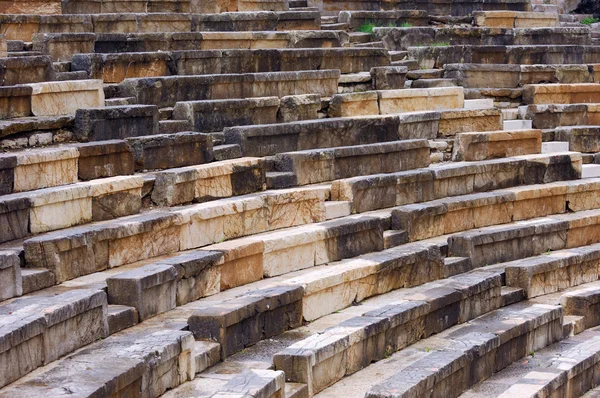 stock image Detail of an ancient Greek theater at Ithomi