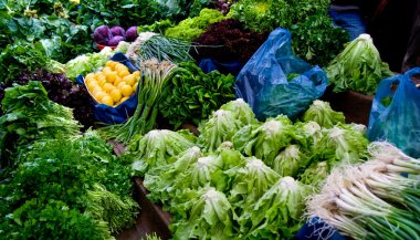 Fresh Organic Vegetables At A Street Market In Istanbul, Turkey. clipart