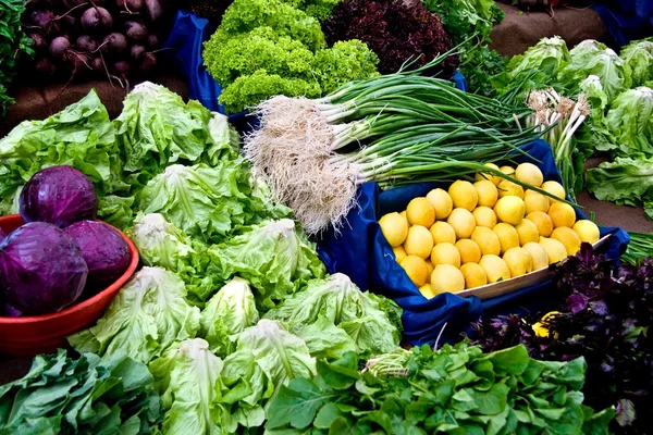 Φρέσκα βιολογικά λαχανικά σε μια αγορά οδών στην Κωνσταντινούπολη, Τουρκία. — Φωτογραφία Αρχείου