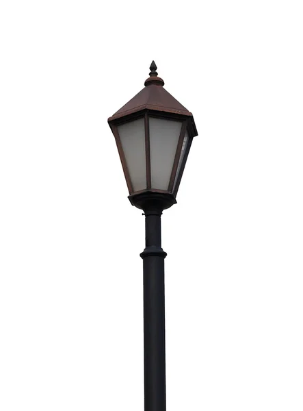 Régi utcai lámpa, elszigetelt, felett fehér — Stock Fotó