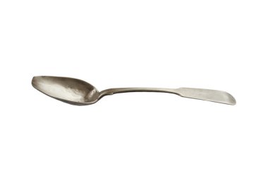 Silver vintage spoon isolated over white background clipart