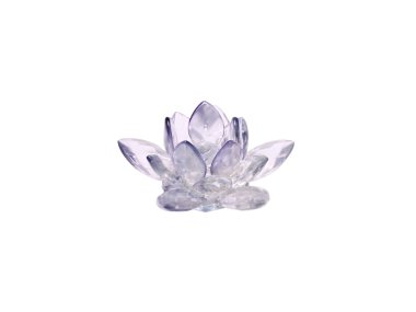 Crystal in form of lotus flower isolated over white background clipart