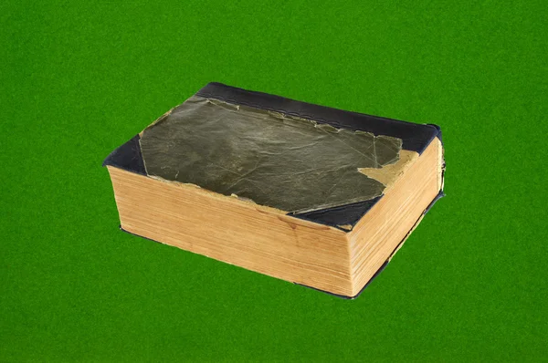 Oud boek op een groene fluweel-achtergrond — Stockfoto