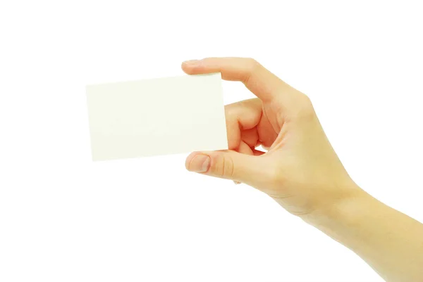 Card blanks in hand — Stock Photo, Image