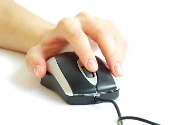 stock image Hand with computer mouse