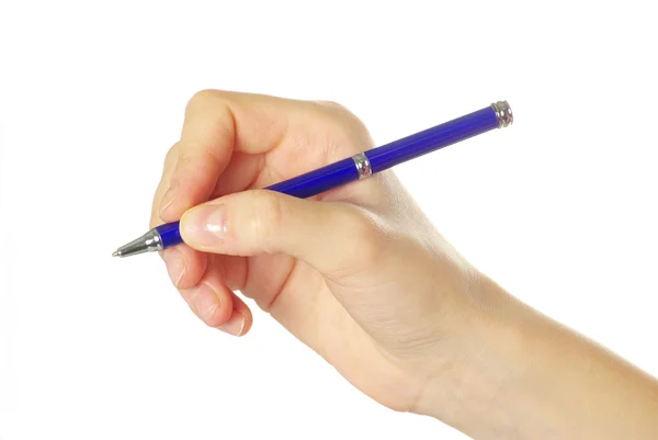 Kugelschreiber in der Hand — Stockfoto