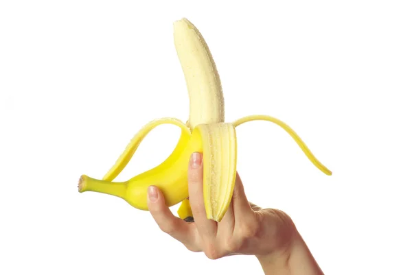 Banaan in hand — Stockfoto
