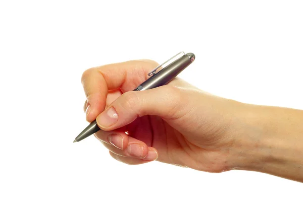Hand holding pen Stock Picture
