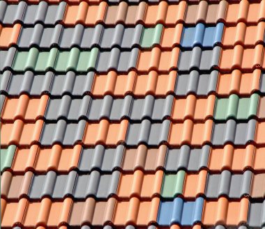 Multi-colored tiles on the roof clipart