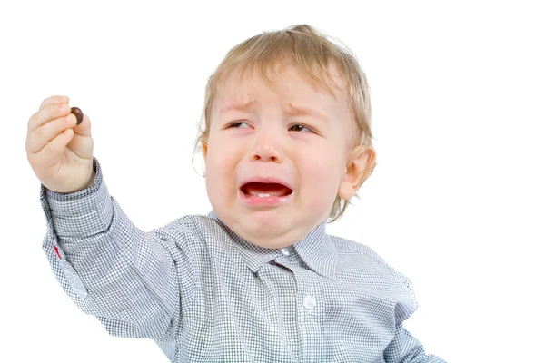 Little Boy Crying White — Stock Photo, Image