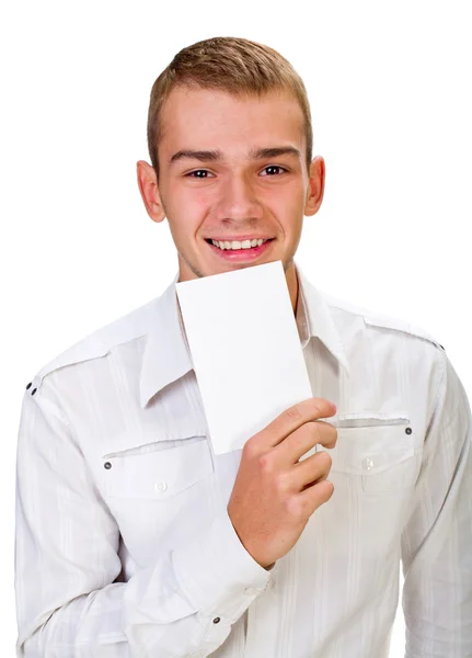 Porträt eines glücklichen jungen Mannes — Stockfoto