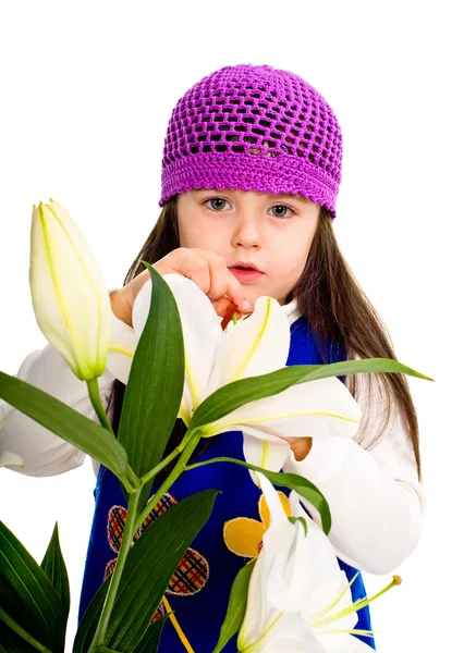 Young Beauty Girl Lily — Stock Photo, Image