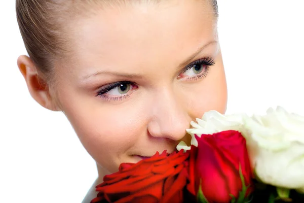Young women with rose — Stock Photo, Image