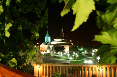 Mevlana Museum in the evening lit image clipart
