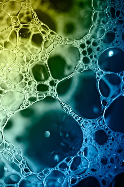 Soap bubbles texture, macro, toned — Stock Photo, Image